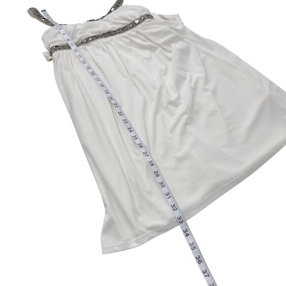 Jodi Kristopher Y2k Women Cream Embellished Empire Waist Babydoll Dress SZ S - Picture 6 of 15